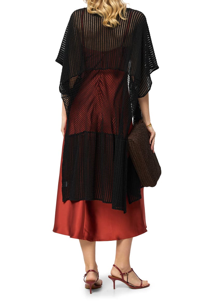 Open Knit Cover-Up, Alternate, color, BLACK