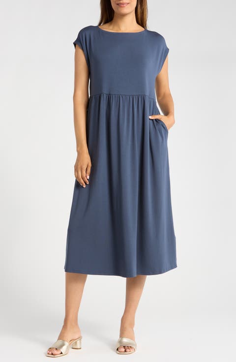 Gathered Shift Dress