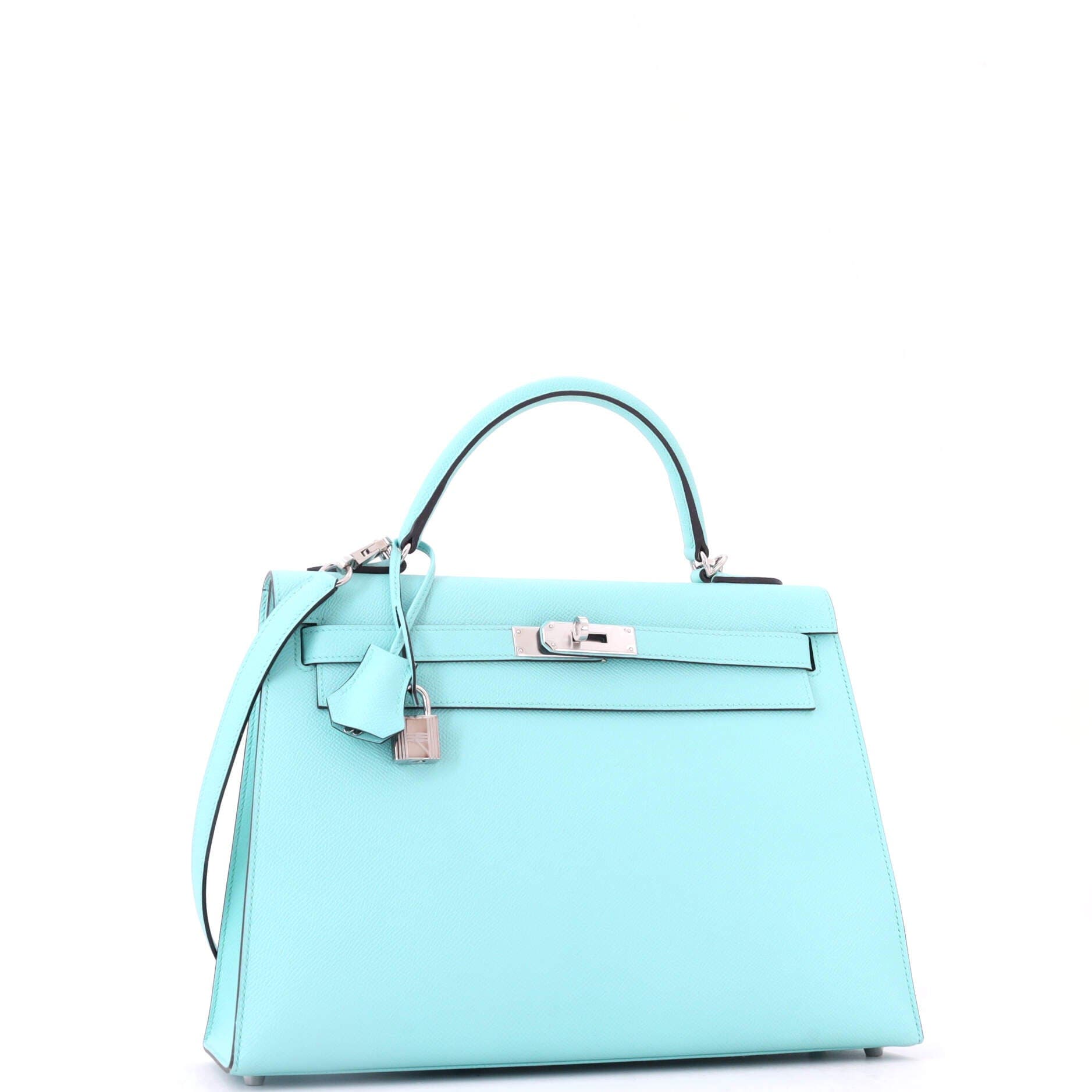 Kelly Handbag Blue Epsom with Palladium Hardware 32, Alternate, color, Blue