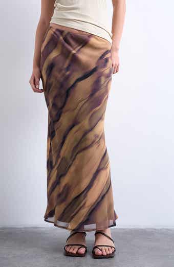 Topshop Stripe Chiffon Skirt