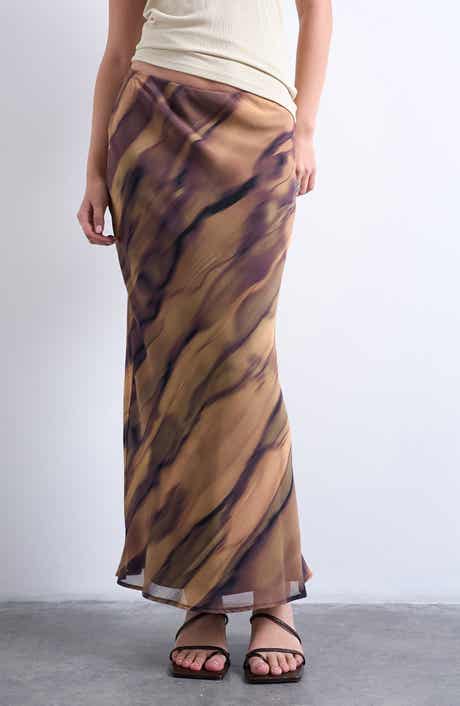 Topshop Stripe Chiffon Skirt