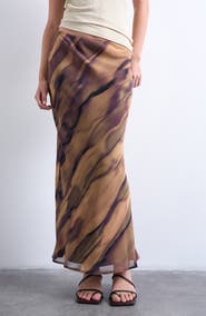 Topshop Stripe Chiffon Skirt