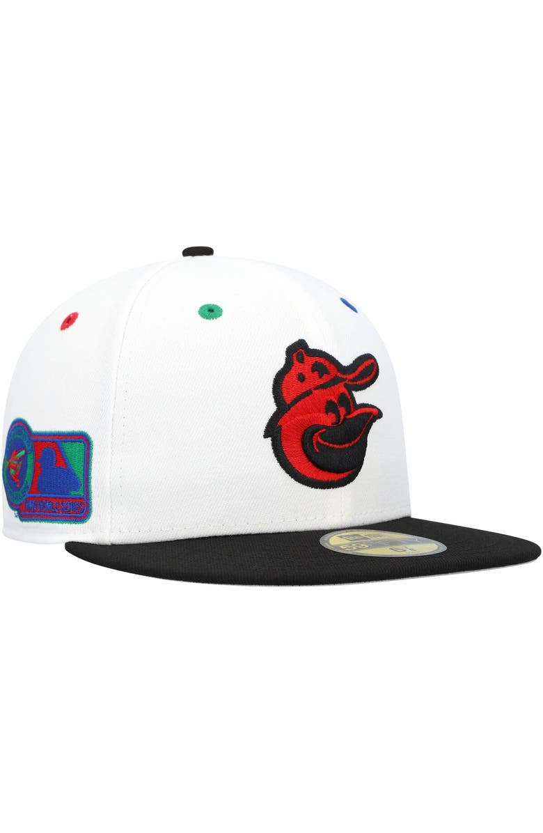 New Era Men's New Era White/Black Baltimore Orioles Primary Eye 59FIFTY Fitted Hat, Alternate, color,