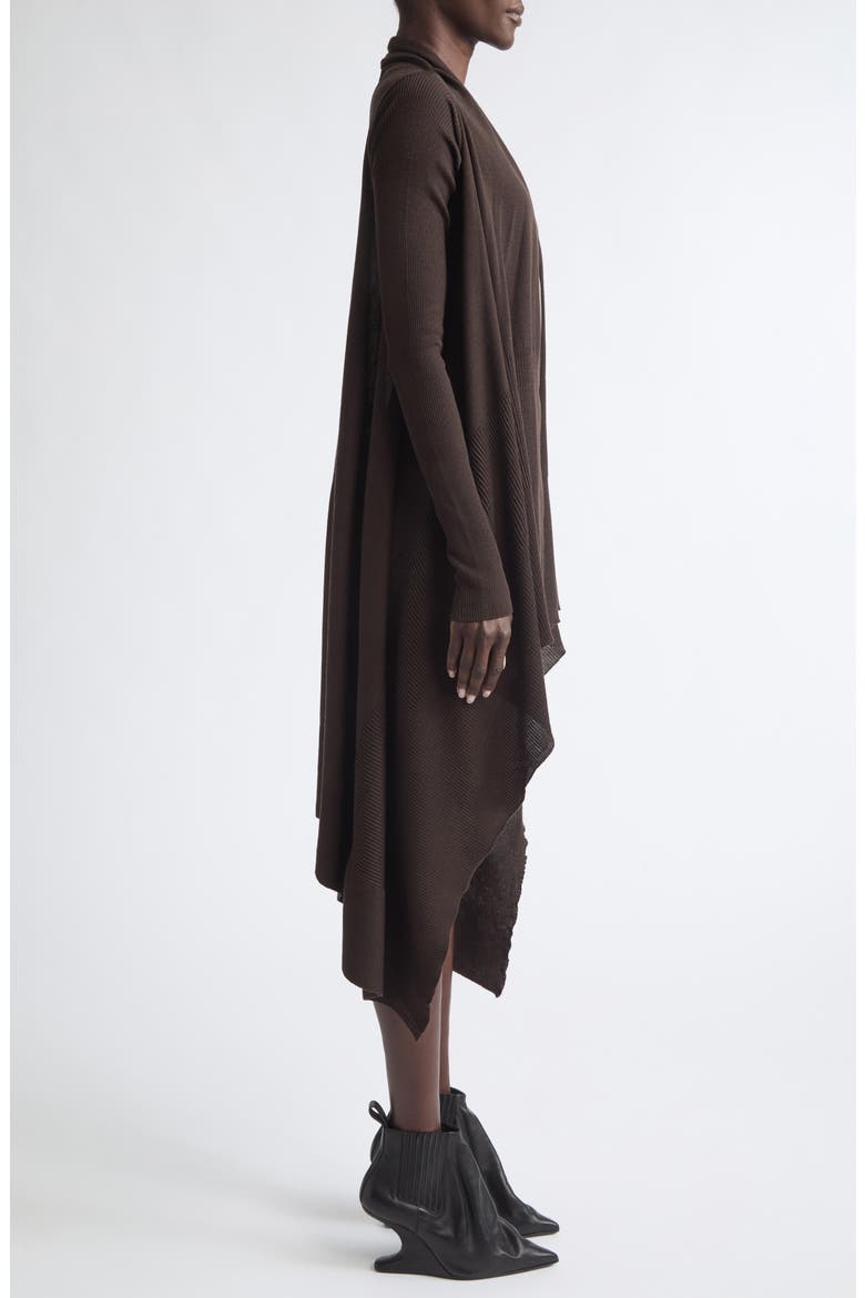 Asymmetric Wool Cardigan, Alternate, color, GREASE