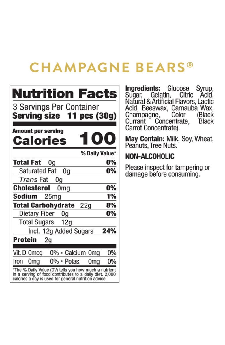 sugarfina Champagne Bears Set of 4 Candy Cubes, Alternate, color,