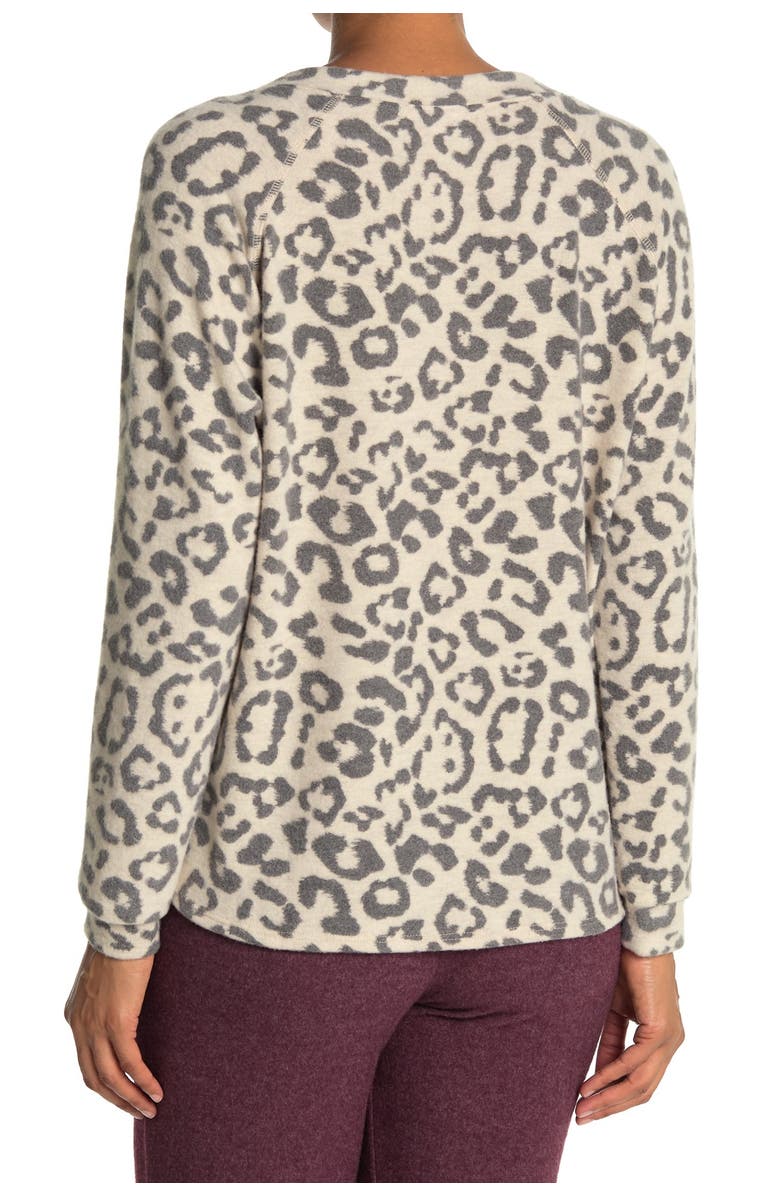 Socialite V-Neck Long Sleeve Brushed Knit Lounge Top, Alternate, color, 