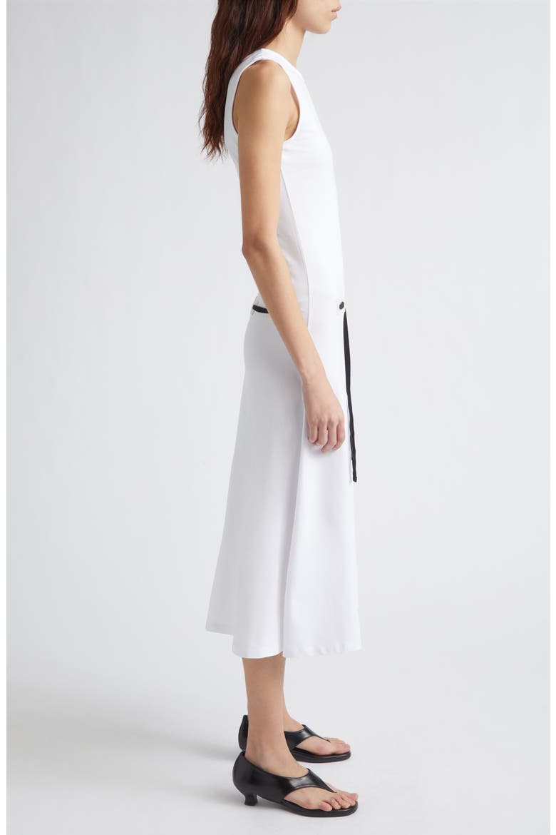 Suni Drawstring Organic Cotton Knit Midi Dress, Alternate, color, 000 - WHITE