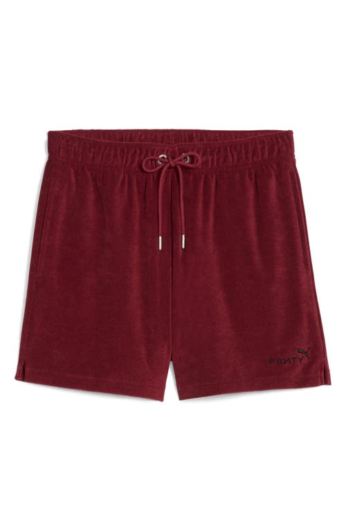 Puma X Fenty Towel Cotton Blend Terry Track Shorts In Red