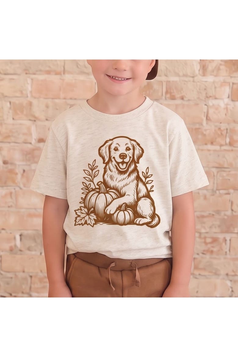Golden Retriever Harvest Short Sleeve T-Shirt, Alternate, color, Natural Heather