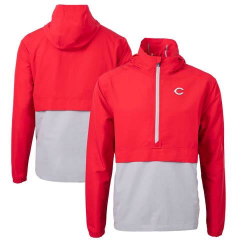 Men's Cutter & Buck Red/Gray Cincinnati Reds Charter Eco Recycled Half-Zip Anorak Jacket