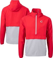 Cutter & Buck Men's Cutter & Buck Red/Gray Cincinnati Reds Charter Eco Recycled Half-Zip Anorak Jacket