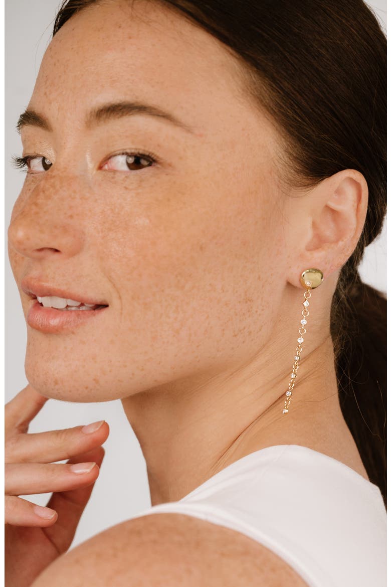 Polished Pebble Crystal Drop Earrings, Alternate, color, GOLD