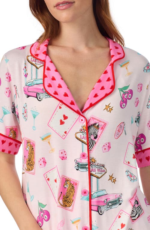 Room Service Pjs Print Short Pajamas In Pink