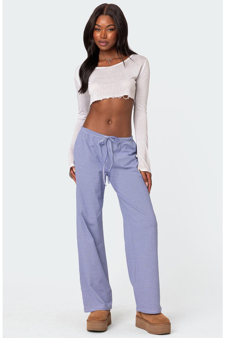Olivia Stripe Relaxed Fit Pants, Alternate, color, BLUE-AND-WHITE