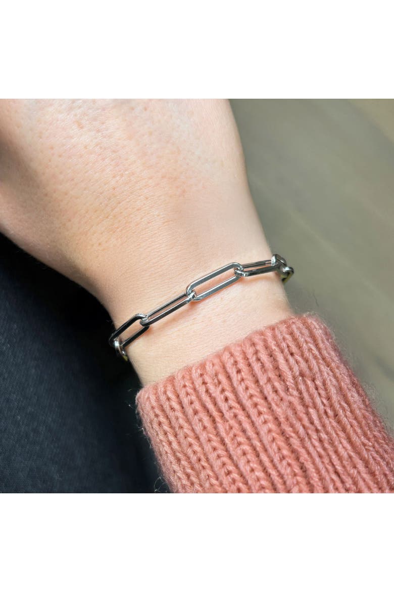 Extra Large Paperclip Bracelet, Alternate, color, White Gold