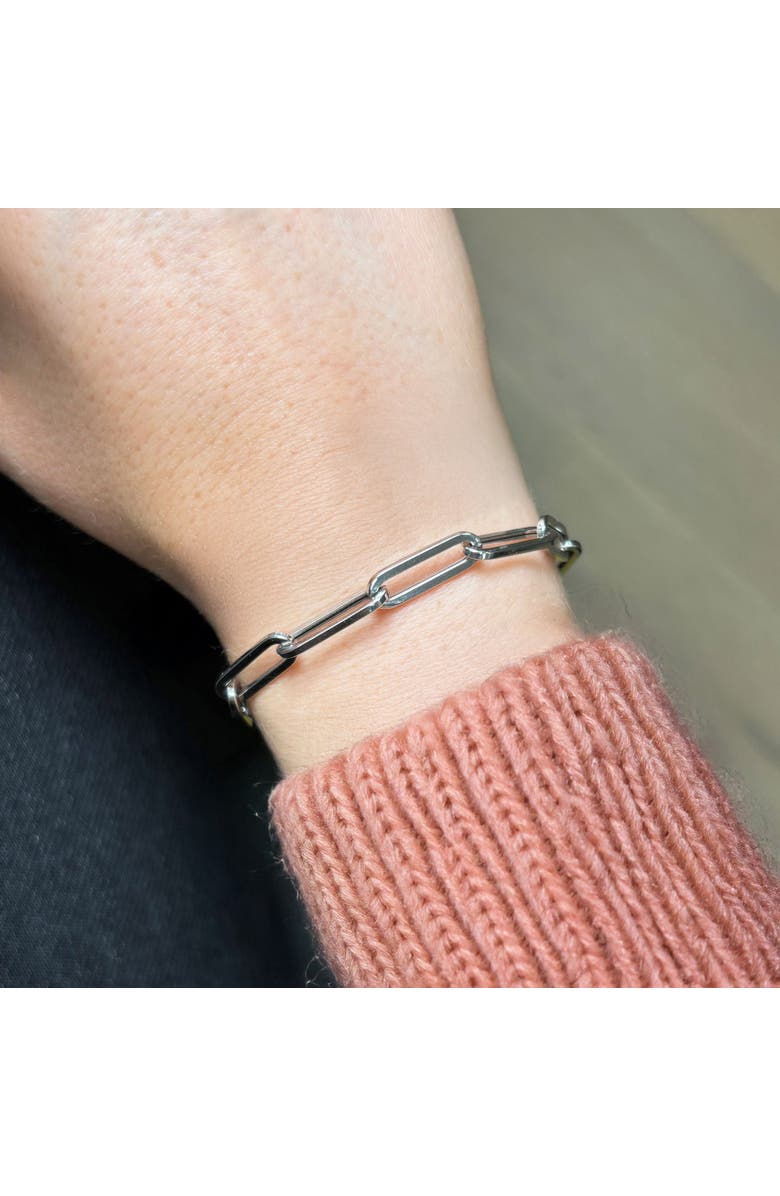 The Lovery Fine Jewelry Extra Large Paperclip Bracelet, Alternate, color, White Gold