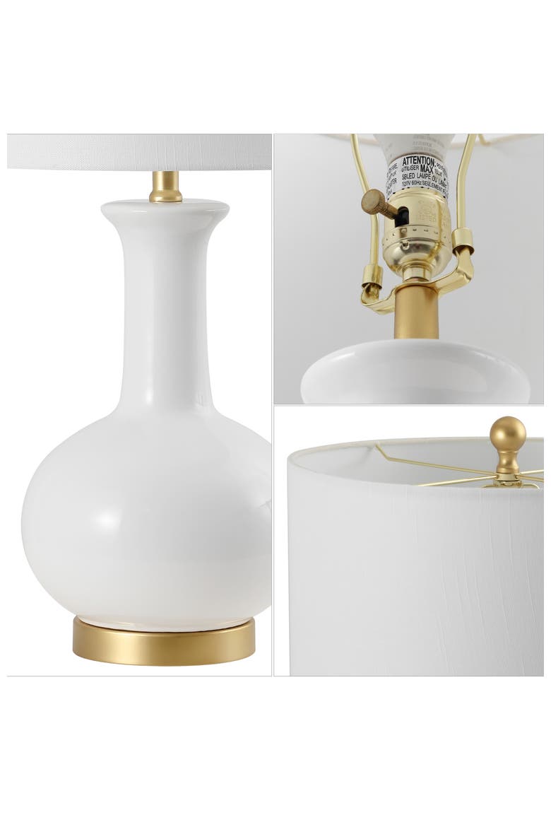 Brussels 27" Contemporary Transitional Ceramic/Metal LED Table Lamp, Alternate, color, White