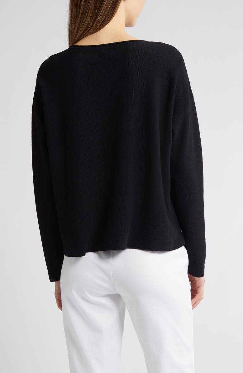 Eileen Fisher Jewel Neck Linen & Cotton Knit Top, Alternate, color,