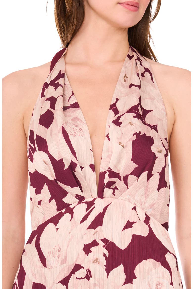 The Vanya Floral Evening Dress, Alternate, color, ZINFANDEL