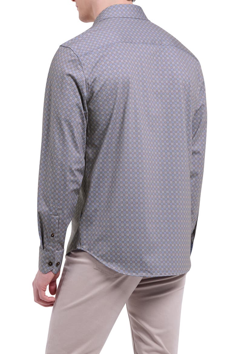 Jimmy OoohCotton® Geo Print Button-Up Shirt, Alternate, color, SAND