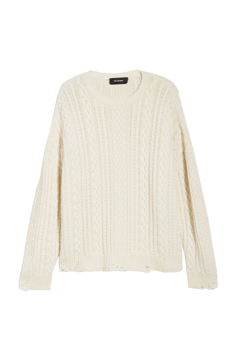 The Kooples Oversize Distressed Wool Blend Sweater, Alternate, color, 