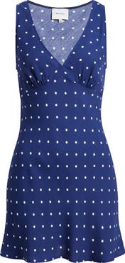 Reformation Calix Polka Dot Crepe Minidress