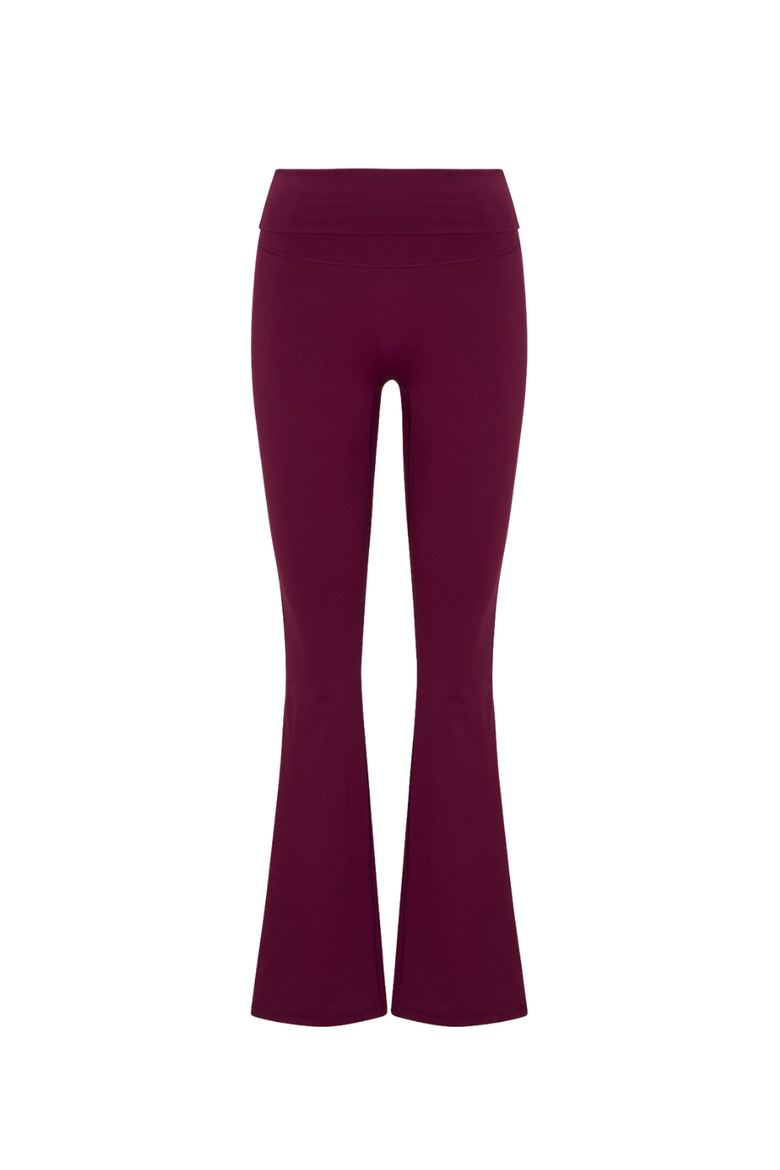 Essential Foldover Flare Pant, Alternate, color, Merlot