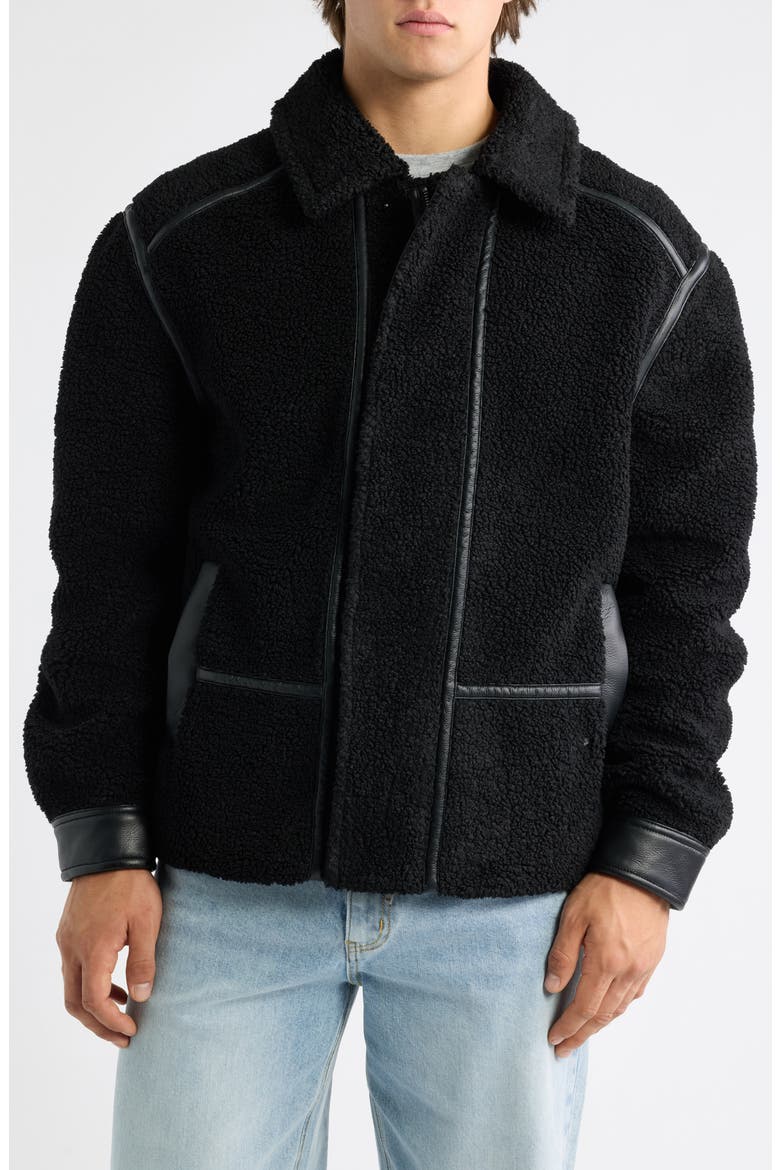 Quinley Faux Shearling Jacket, Alternate, color, BLACK