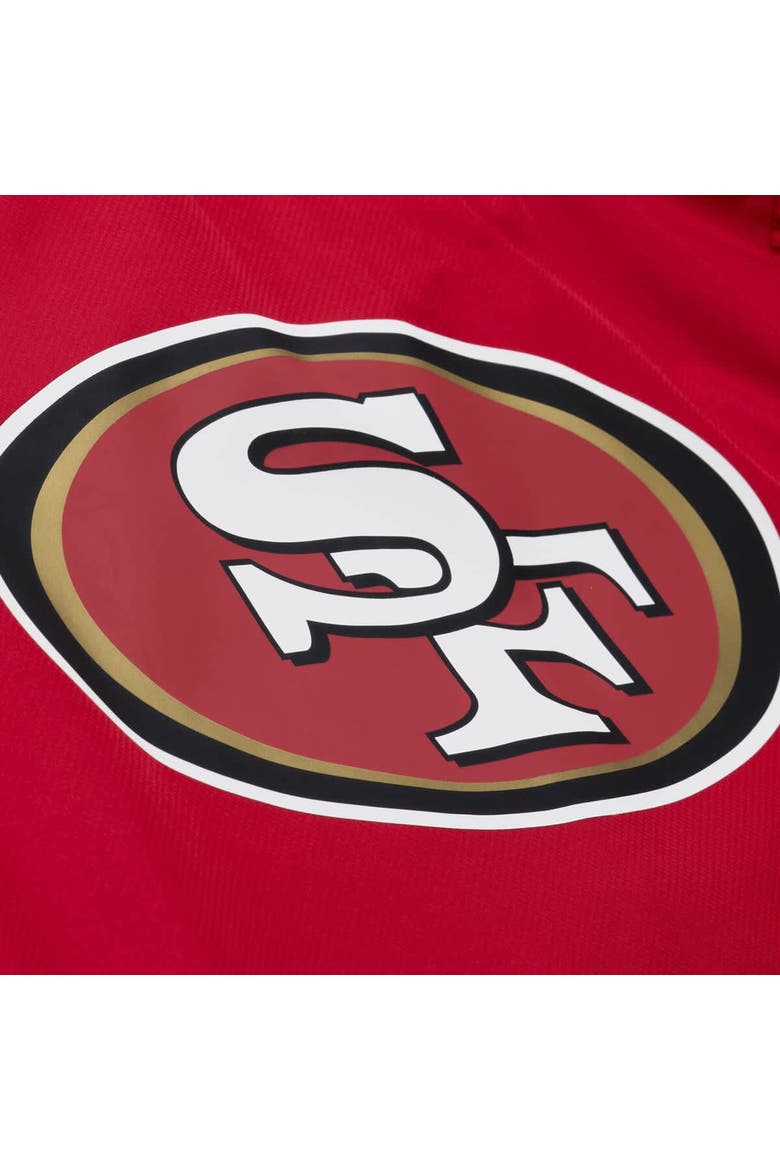 Men's Mitchell & Ness Scarlet San Francisco 49ers Coaches Full-Snap Hooded Windbreaker Jacket, Alternate, color, Scarlet