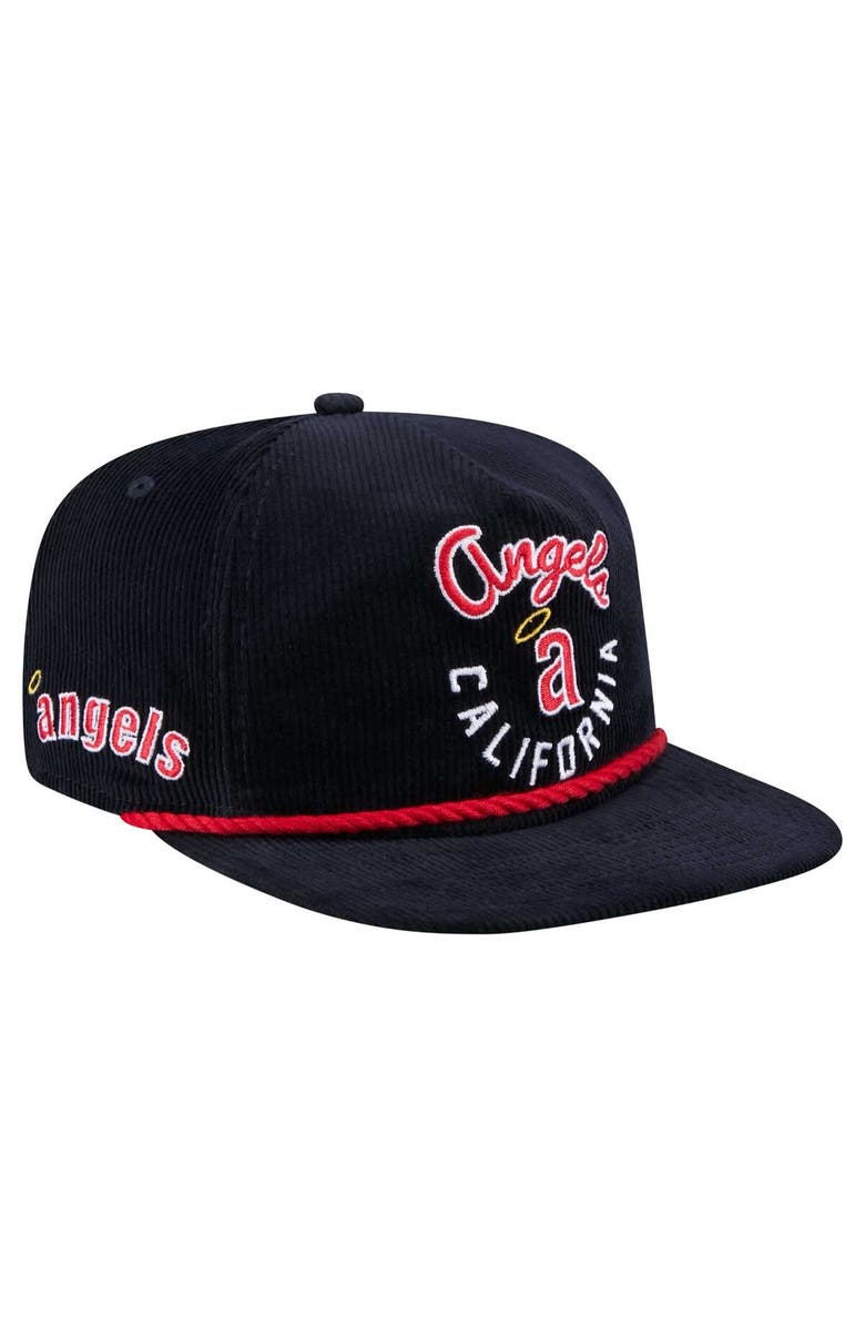 New Era Men's New Era  Navy California Angels Cooperstown Collection Full Circle Corduroy Golfer Adjustable Hat, Main, color, Navy
