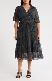 MAX STUDIO Smocked Waist Mesh Dress
