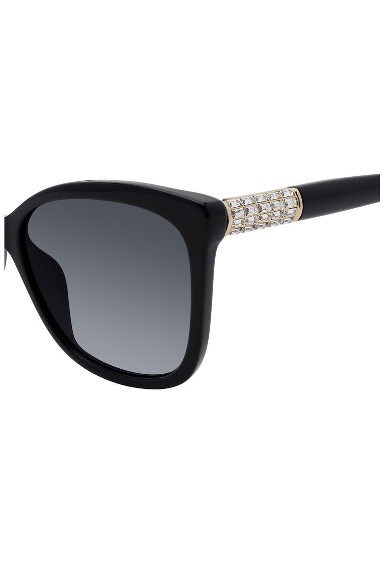 56mm Gradient Butterfly Sunglasses, Alternate, color, BLACK