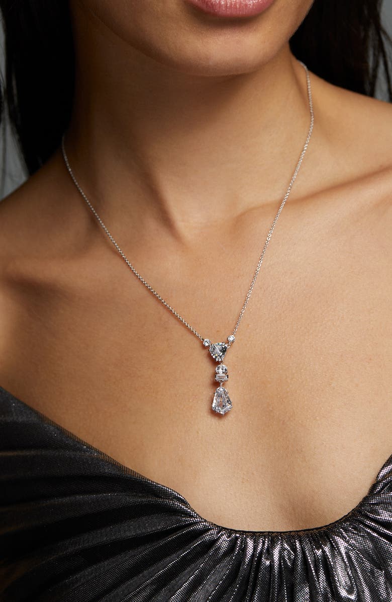Nadri Luxor Kite Cubic Zirconia Drop Necklace, Alternate, color, 
