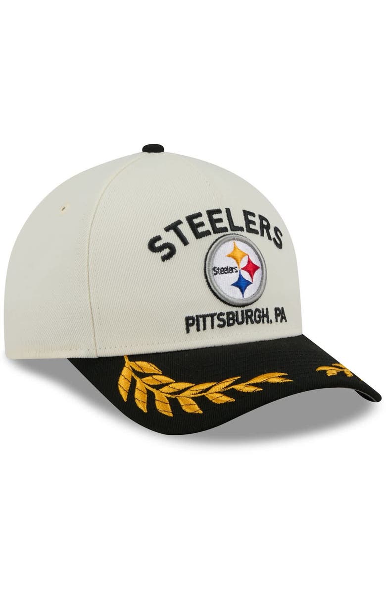 New Era Men's New Era Cream/Black Pittsburgh Steelers 2025 NFL Draft 9FORTY A-Frame M-Crown Adjustable Hat, Alternate, color, 