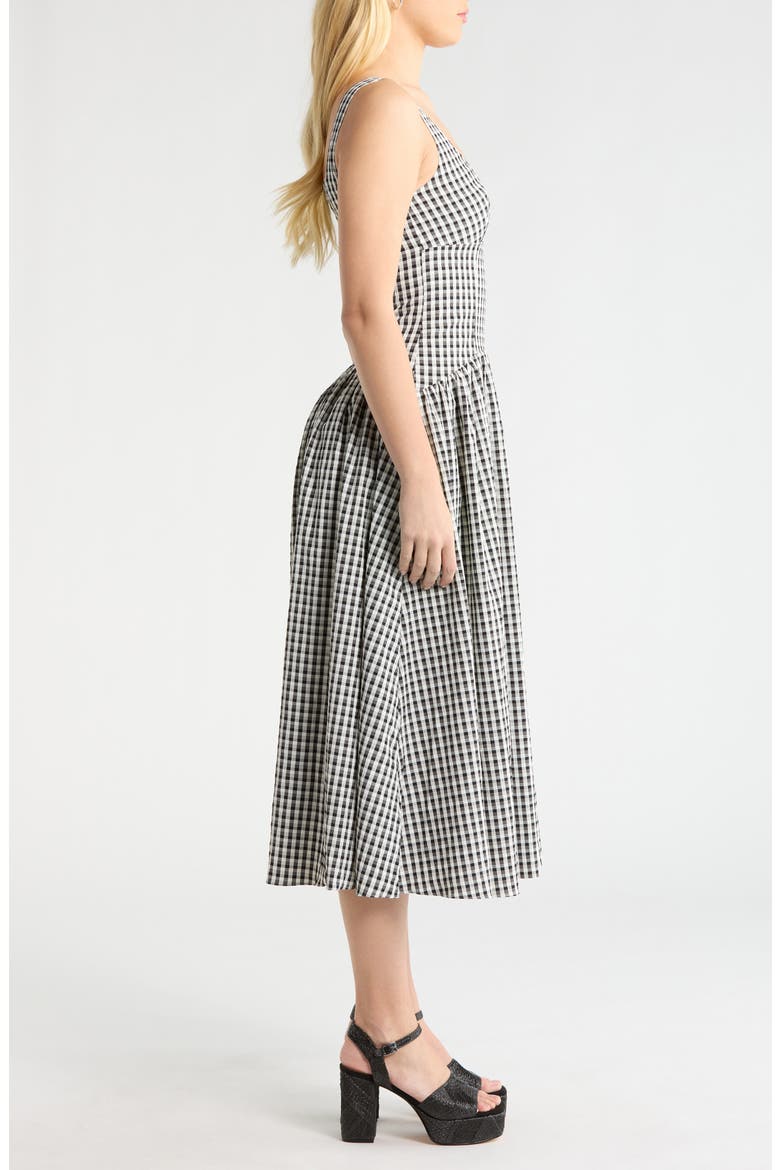Cara Gingham Dress, Alternate, color, BLACK GINGHAM