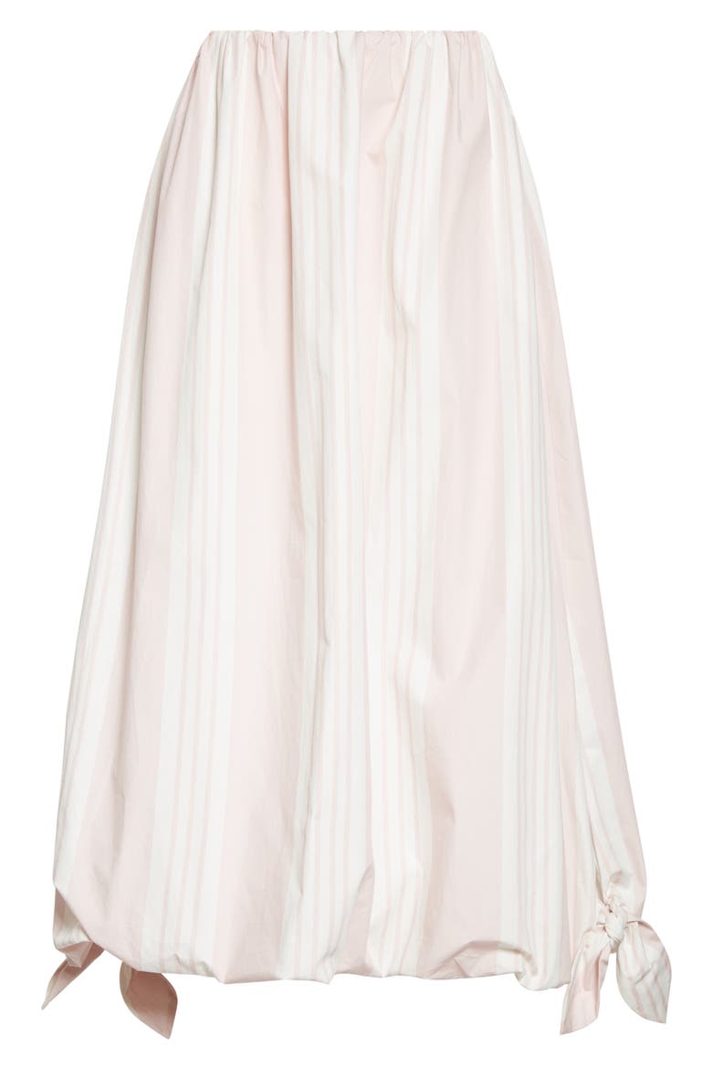 Rosie Stripe Side Tie Bubble Hem Midi Skirt, Alternate, color, PINK STRIPE