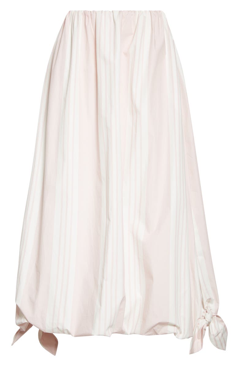 POSSE Rosie Stripe Side Tie Bubble Hem Midi Skirt, Alternate, color, Pink Stripe