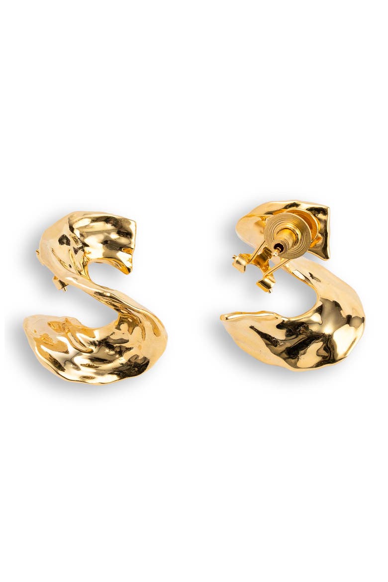 Mira Hammered Earrings, Alternate, color, GOLD