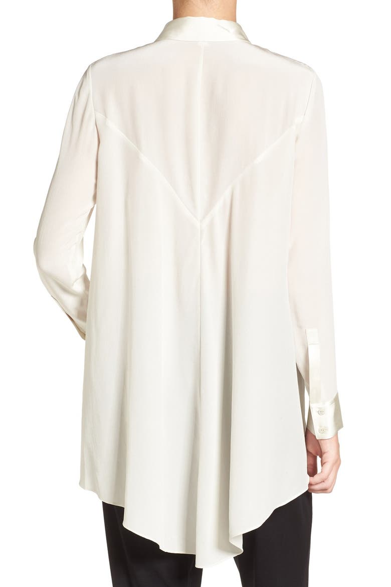 Silk Crêpe de Chine High/Low Blouse, Alternate, color, BONE