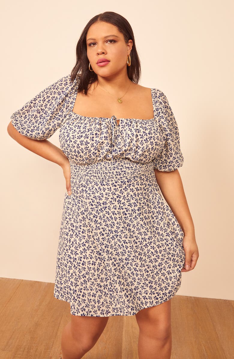 Reformation Jo Floral Puff Sleeve Minidress, Alternate, color,