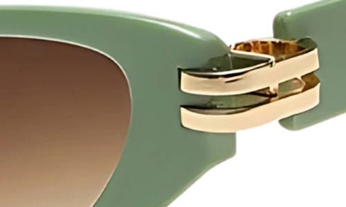 Fifth & Ninth Story 69mm Oversize Polarized Cat Eye Sunglasses In Green/brown