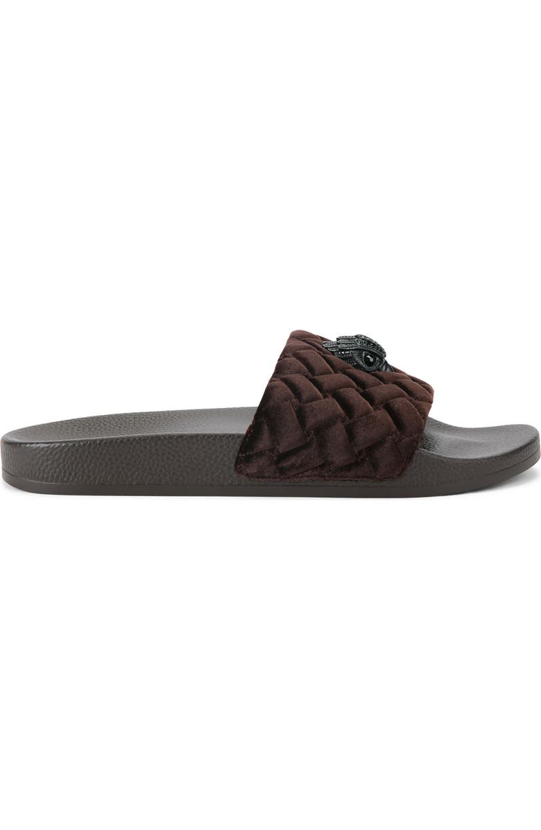 Kurt Geiger London Meena Eagle Head Slide Sandal, Main, color, Dark Brown