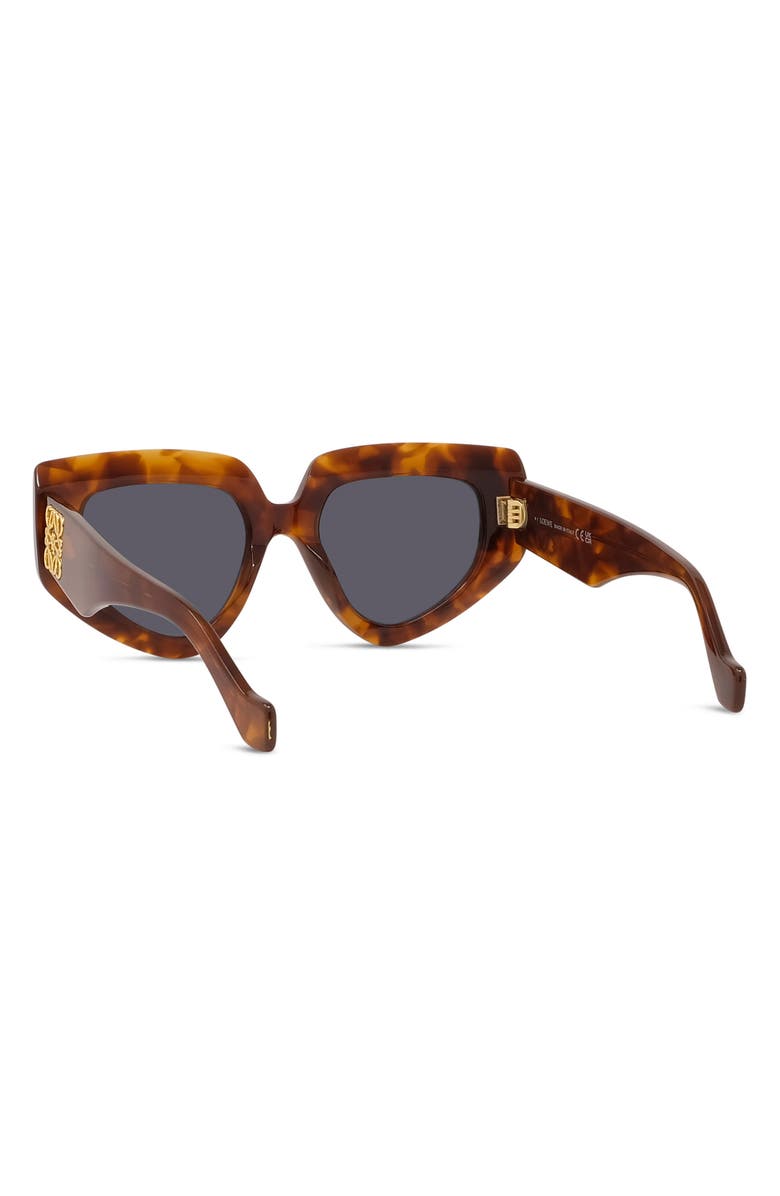 Loewe Anagram 51mm Geometric Sunglasses, Alternate, color, Blonde Havana / Blue