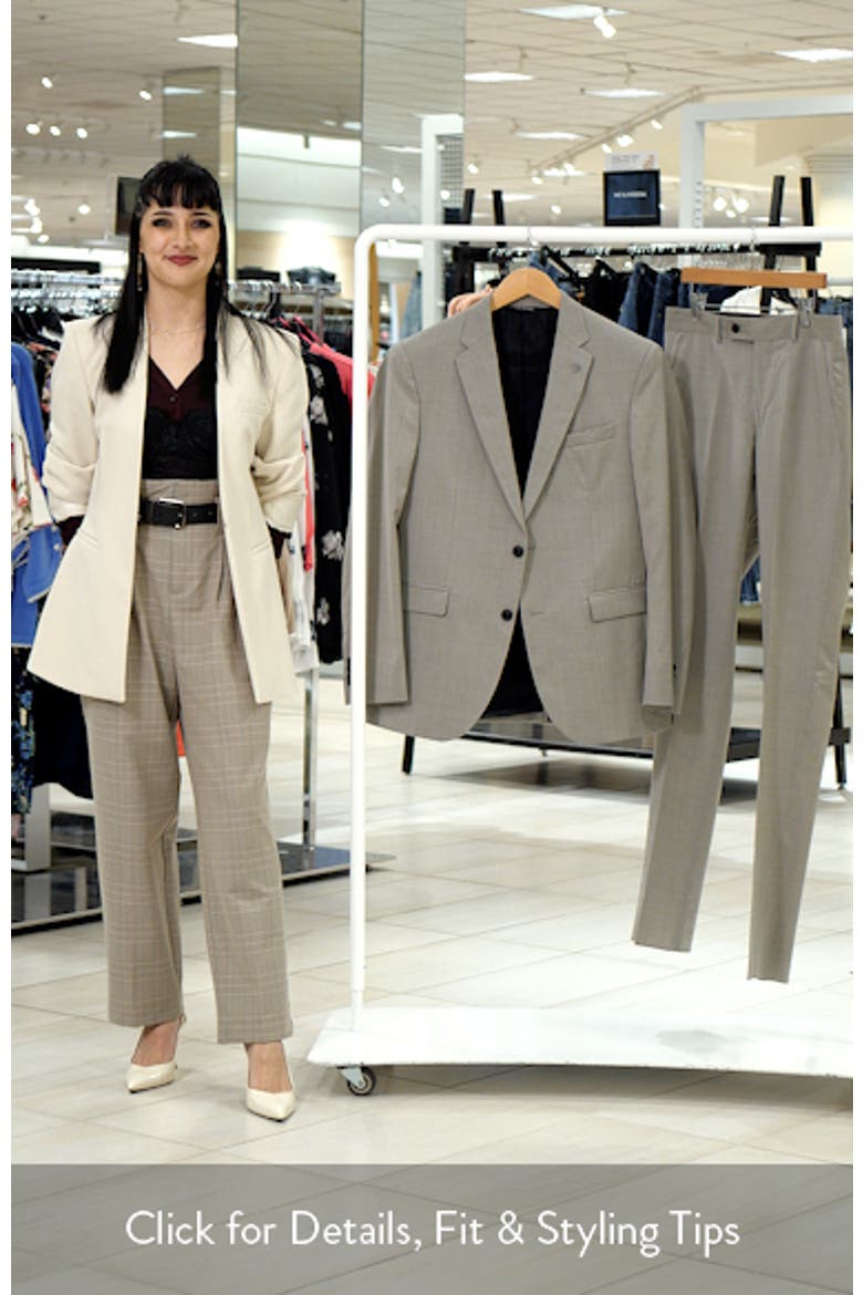 Ross Slim Fit Taupe Stretch Wool Twill Suit video