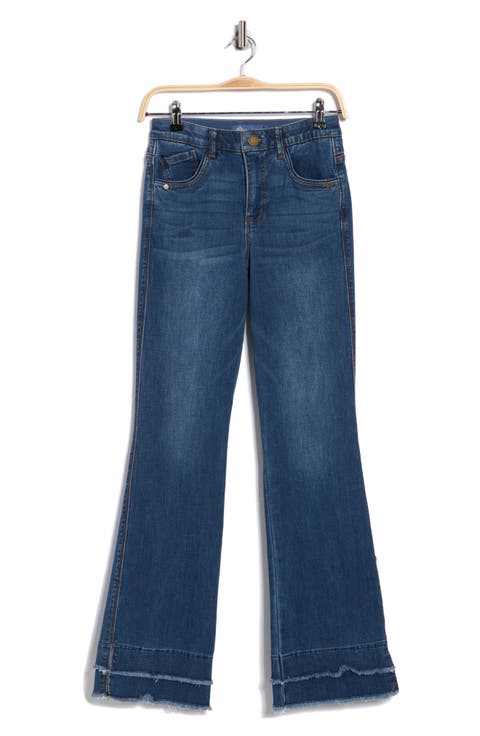 'Ab'solution High Waist Fray Hem Itty Bitty Bootcut Jeans