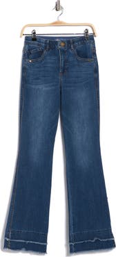 Democracy 'Ab'solution High Waist Fray Hem Itty Bitty Bootcut Jeans