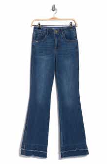 Democracy 'Ab'solution High Waist Fray Hem Itty Bitty Bootcut Jeans
