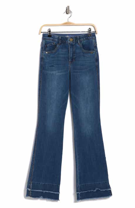 Democracy 'Ab'solution High Waist Fray Hem Itty Bitty Bootcut Jeans