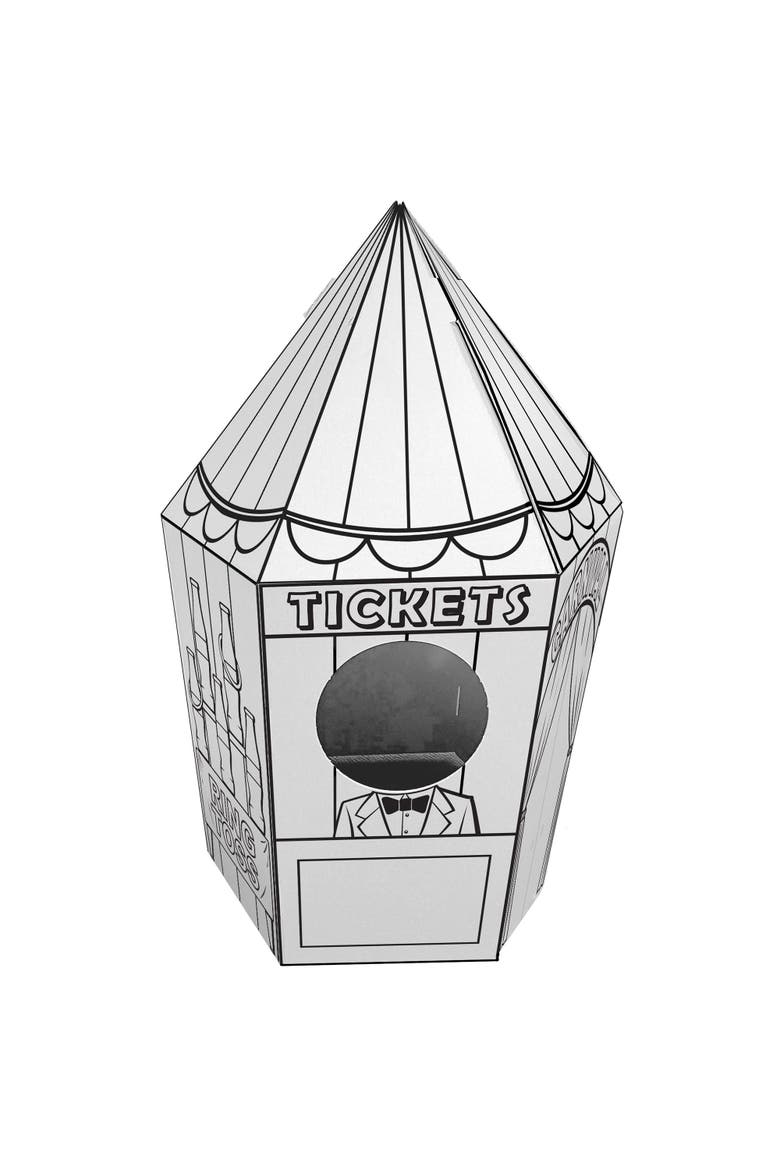 Carnival Tent, Decorate & Personalize A Cardboard Play Fort, Alternate, color, Multicolored