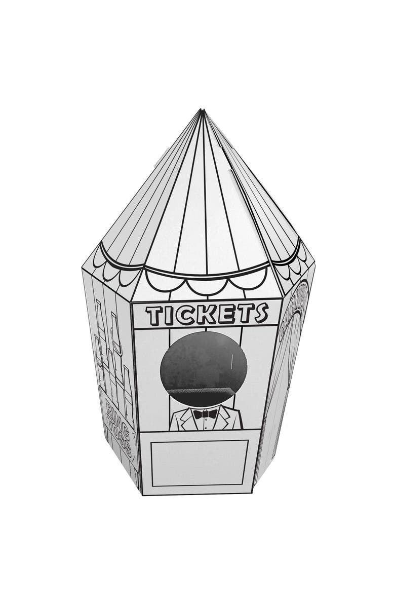 Easy Playhouse Carnival Tent, Decorate & Personalize A Cardboard Play Fort, Alternate, color, Multicolored